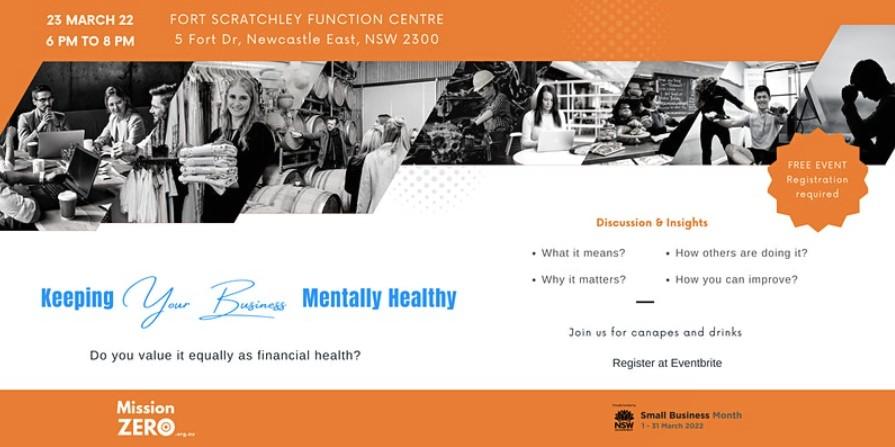 advertisement for the keeping your business mentally healthy event